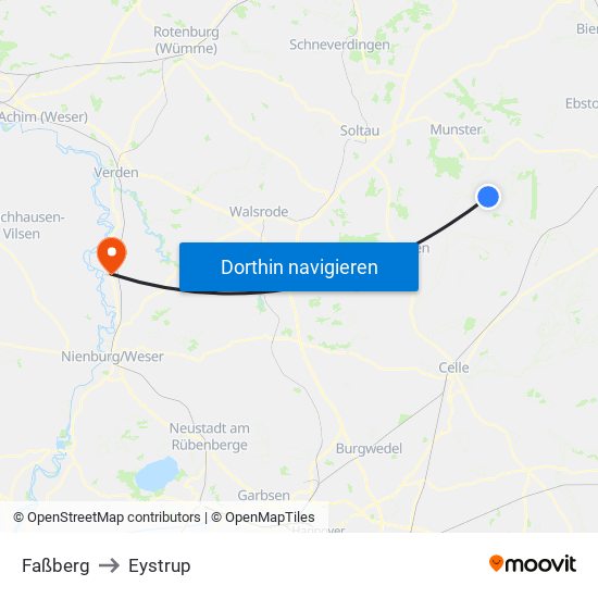 Faßberg to Eystrup map