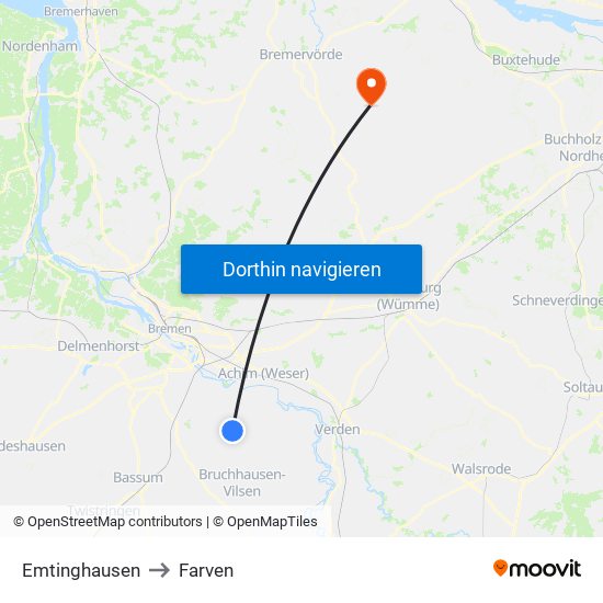 Emtinghausen to Farven map