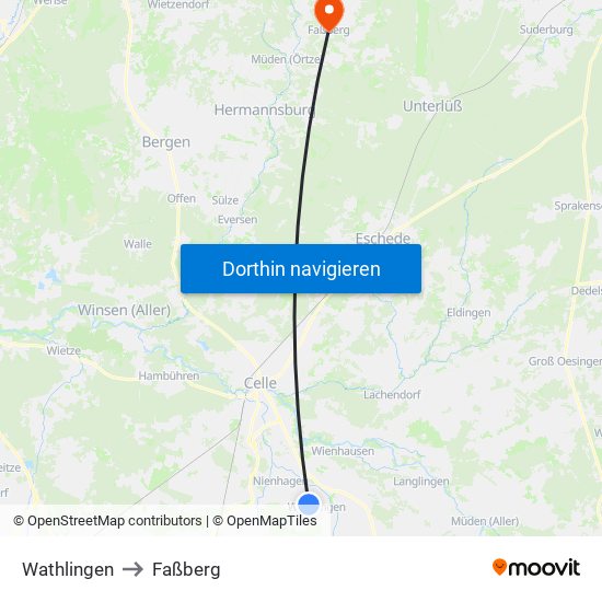 Wathlingen to Faßberg map