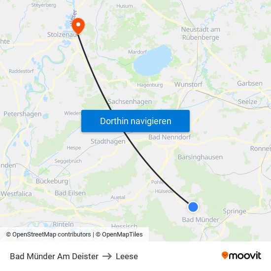 Bad Münder Am Deister to Leese map