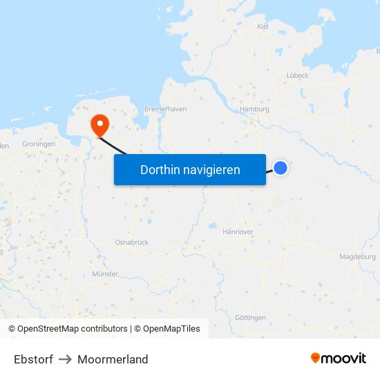 Ebstorf to Moormerland map