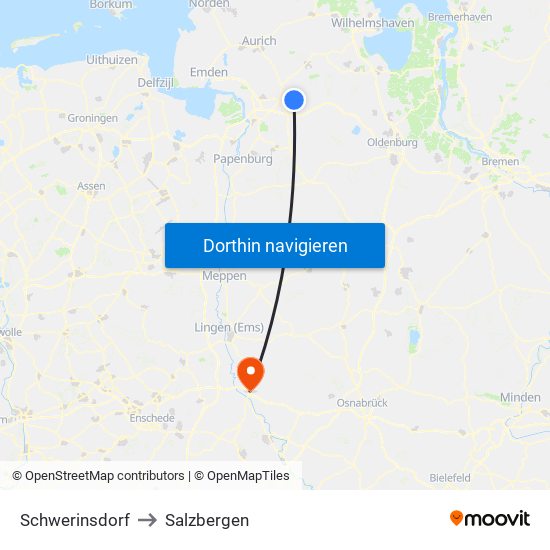 Schwerinsdorf to Salzbergen map