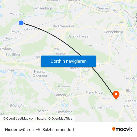 Niedernwöhren to Salzhemmendorf map