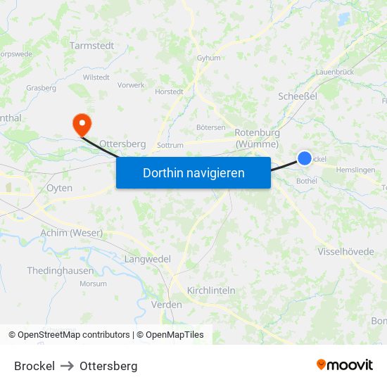 Brockel to Ottersberg map