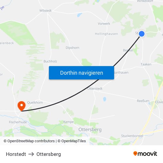 Horstedt to Ottersberg map