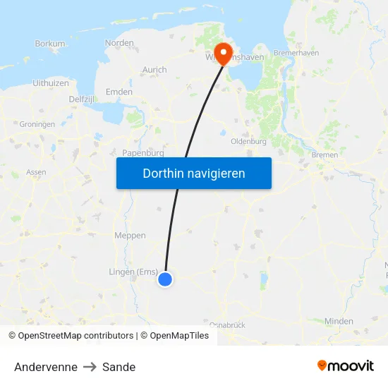 Andervenne to Sande map