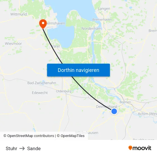 Stuhr to Sande map