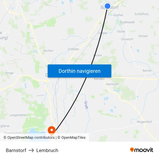 Barnstorf to Lembruch map