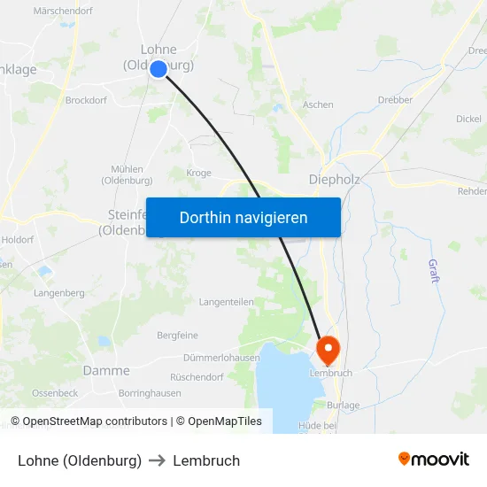 Lohne (Oldenburg) to Lembruch map