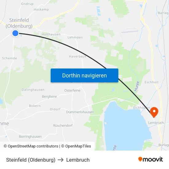 Steinfeld (Oldenburg) to Lembruch map