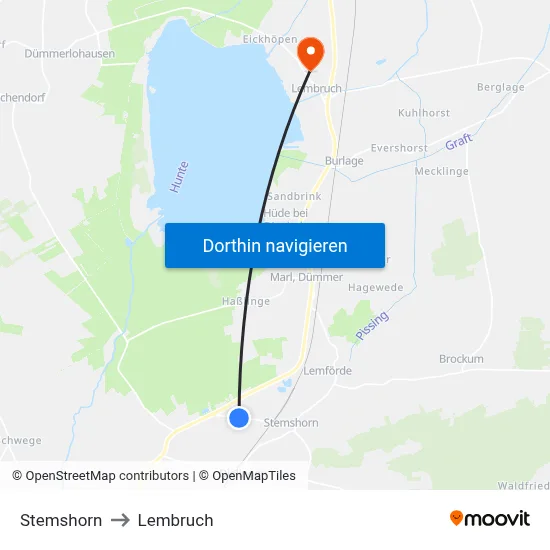 Stemshorn to Lembruch map