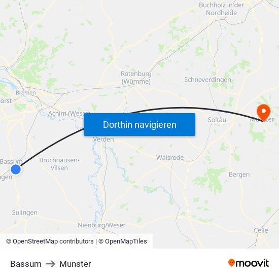 Bassum to Munster map