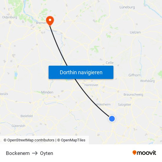 Bockenem to Oyten map