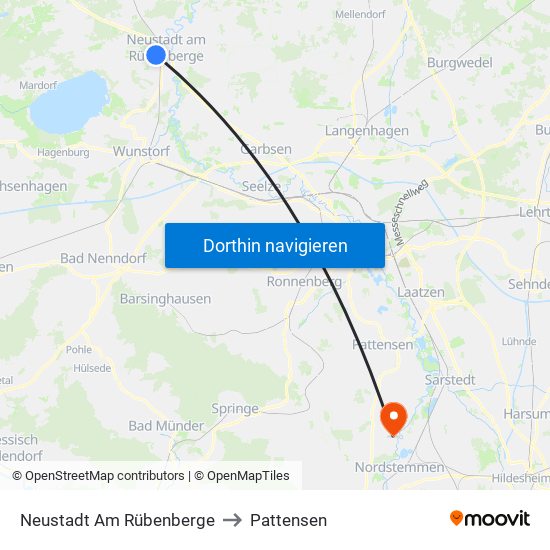 Neustadt Am Rübenberge to Pattensen map