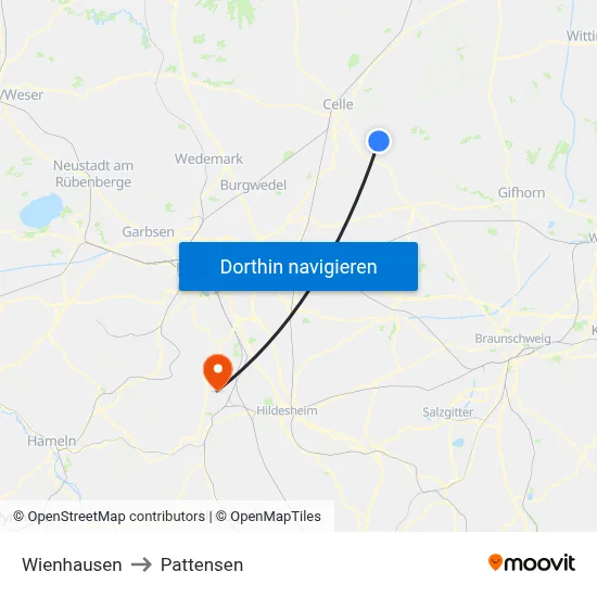 Wienhausen to Pattensen map
