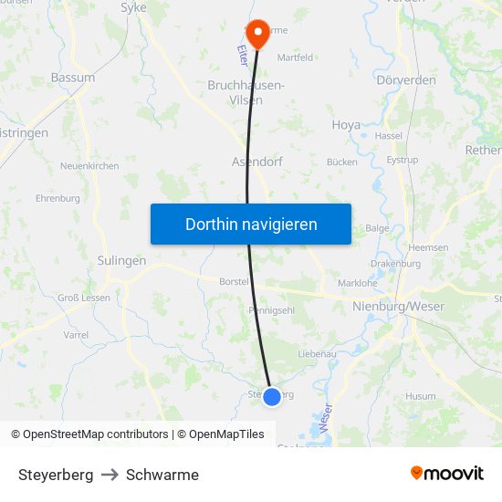 Steyerberg to Schwarme map