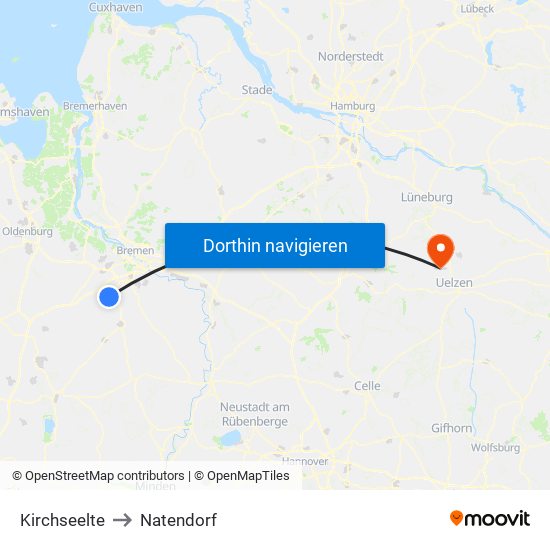 Kirchseelte to Natendorf map