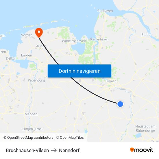 Bruchhausen-Vilsen to Nenndorf map