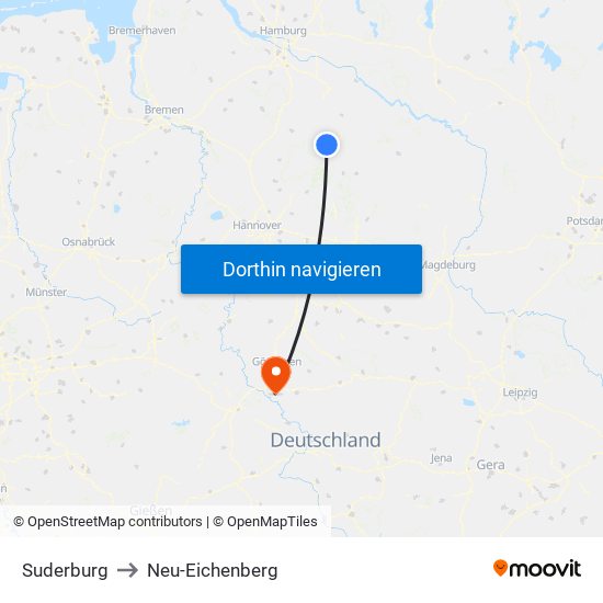 Suderburg to Neu-Eichenberg map
