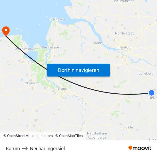 Barum to Neuharlingersiel map