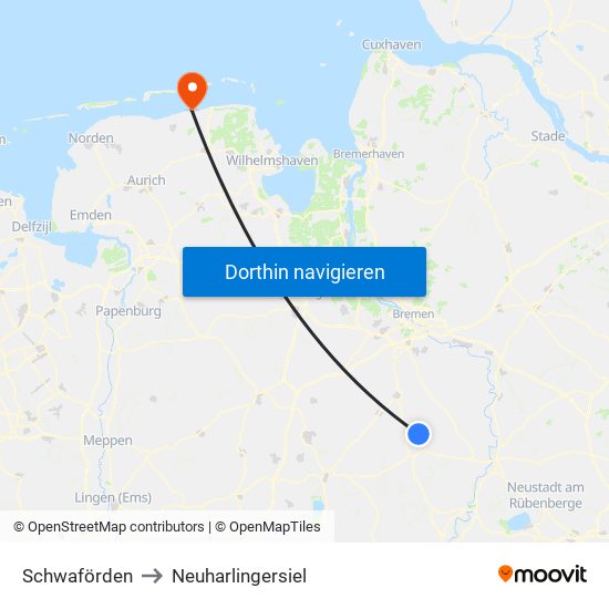 Schwaförden to Neuharlingersiel map