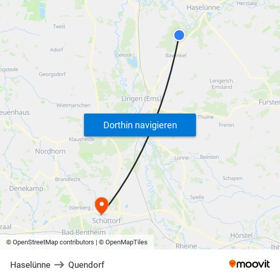 Haselünne to Quendorf map