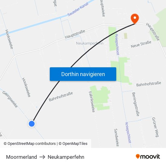 Moormerland to Neukamperfehn map