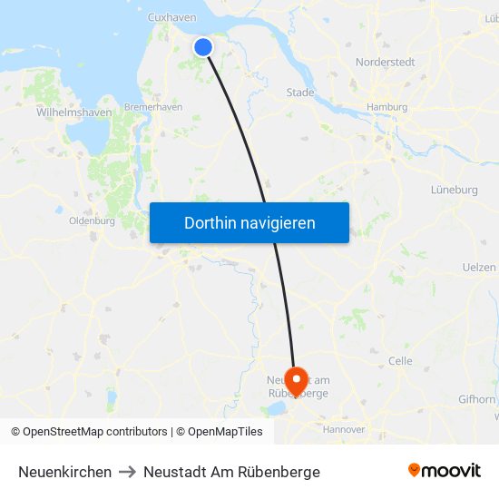 Neuenkirchen to Neustadt Am Rübenberge map