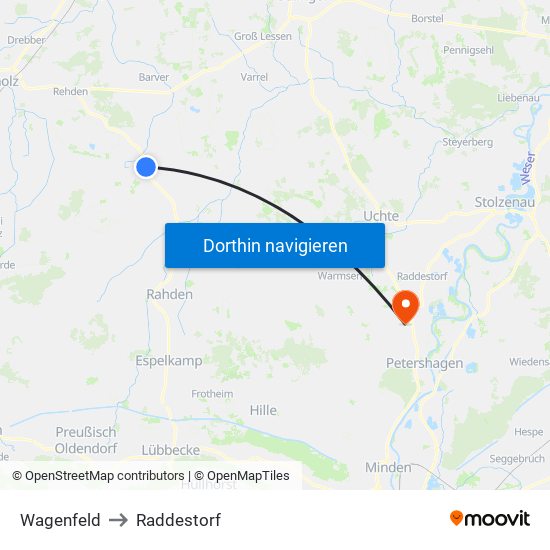 Wagenfeld to Raddestorf map