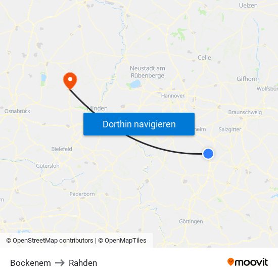 Bockenem to Rahden map