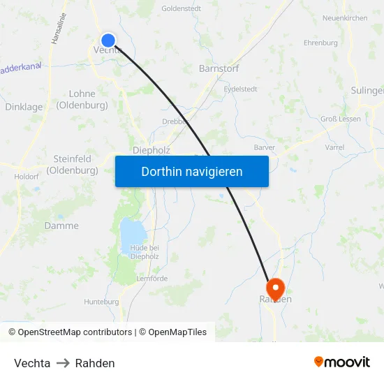Vechta to Rahden map