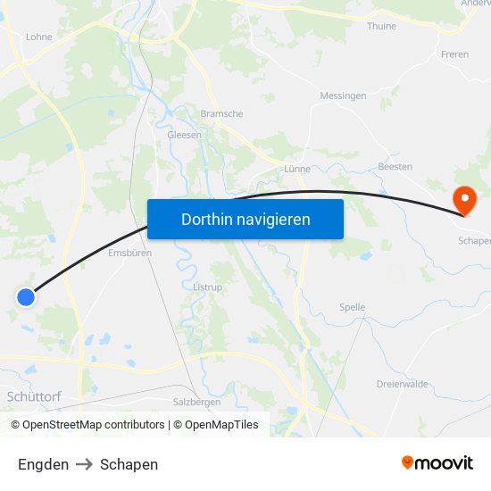 Engden to Schapen map