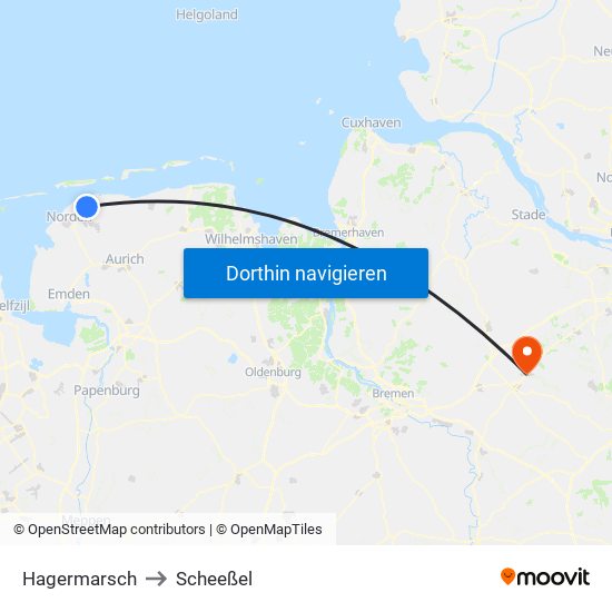 Hagermarsch to Scheeßel map