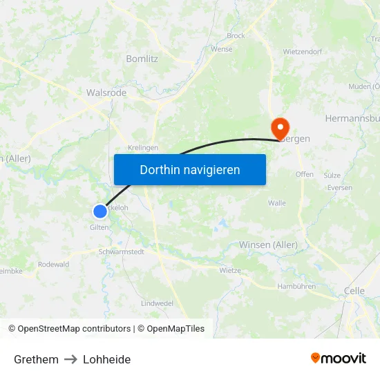 Grethem to Lohheide map