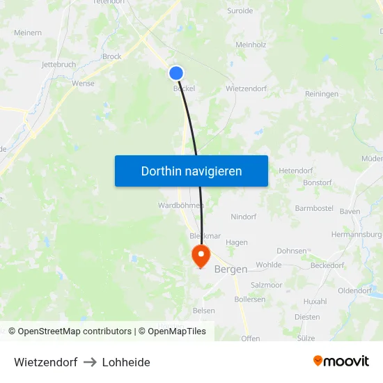 Wietzendorf to Lohheide map