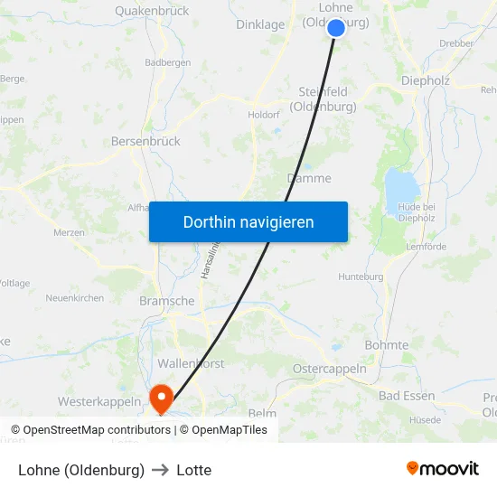 Lohne (Oldenburg) to Lotte map