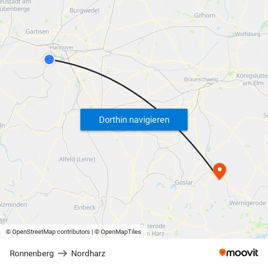 Ronnenberg to Nordharz map