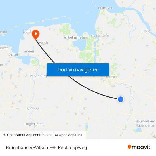 Bruchhausen-Vilsen to Rechtsupweg map