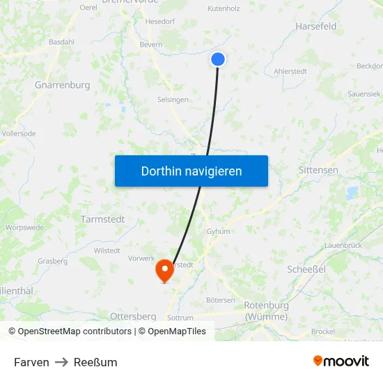 Farven to Reeßum map
