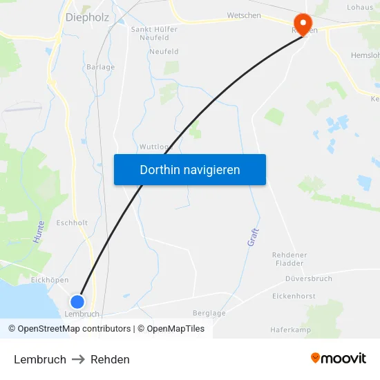 Lembruch to Rehden map
