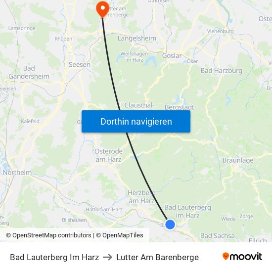 Bad Lauterberg Im Harz to Lutter Am Barenberge map