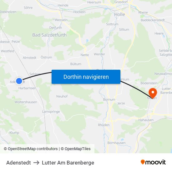 Adenstedt to Lutter Am Barenberge map