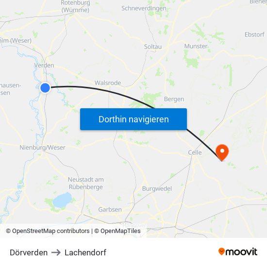 Dörverden to Lachendorf map