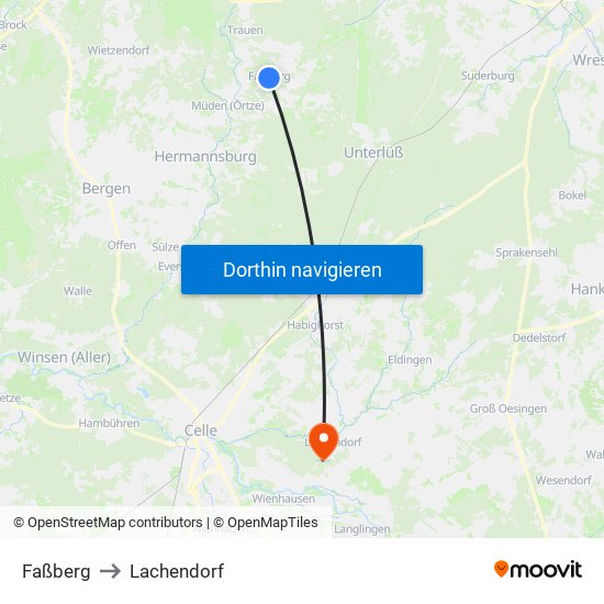 Faßberg to Lachendorf map