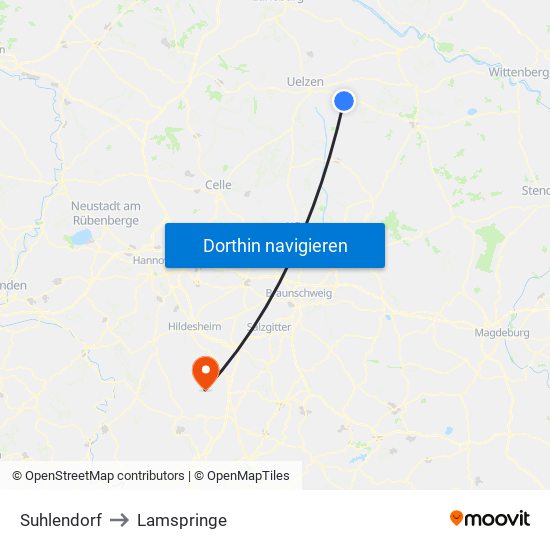 Suhlendorf to Lamspringe map