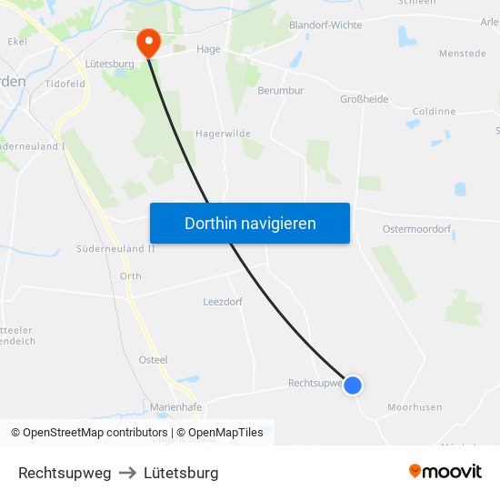 Rechtsupweg to Lütetsburg map