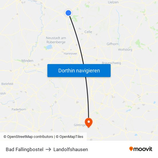 Bad Fallingbostel to Landolfshausen map