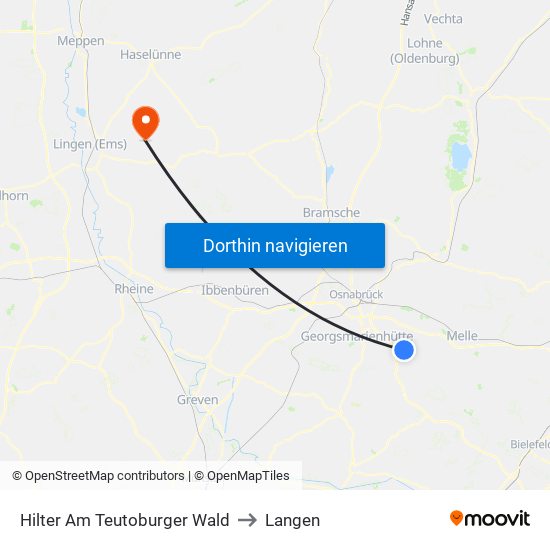 Hilter Am Teutoburger Wald to Langen map