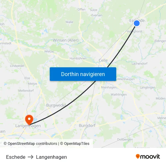 Eschede to Langenhagen map