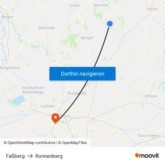 Faßberg to Ronnenberg map